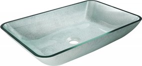 Mexen Megan 56 x 36 cm-es üvegből készült asztali mosdókagyló, ezüst - 24135611