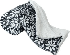 Kétoldalas bárány takaró, téli motívum, 150x200, MALENA