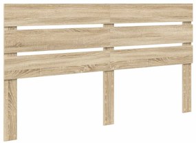 vidaXL Ágykeret fiókkal fejtámlával Sonoma tölgy 200 x 200 cm Faanyag