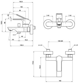 Sapho - Fürdőcsap PAX fényezett króm