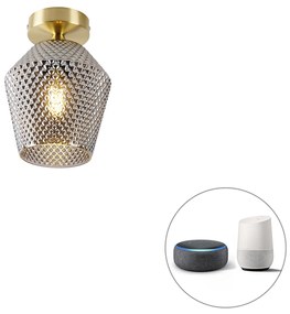 Okos mennyezeti lámpa sárgarézzel és füstüveggel, WiFi-vel, A60 - Karce