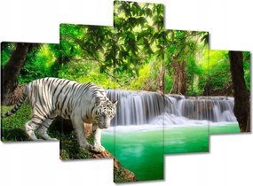 Vászonkép 100x70 Tigris a vízesésnél