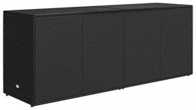 fekete polyrattan kerti tárolószekrény 198 x 55,5 x 80 cm