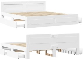 fehér ágykeret fejtámlával matrac nélkül 200x200 cm