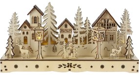 LED Téli tájkép natúr, 10x LED, 30 cm, 2x AA