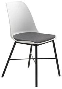 Whistler design szék, fehér PP, szürke ülőlap