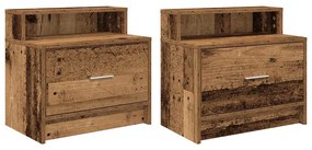 éjjeliszekrények fiókkal 2 db régi fa 51 x 31 x 47 cm