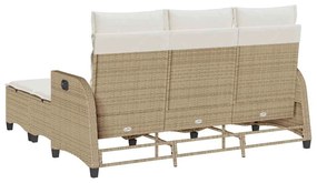 vidaXL 3 részes bézs polyrattan kerti ülőgarnitúra párnákkal L-alakú
