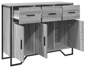 szürke sonoma színű szerelt fa tálalószekrény 97x32,5x74,5 cm