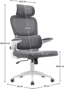 Irodai szék, sötétszürke/fehér, RENARD