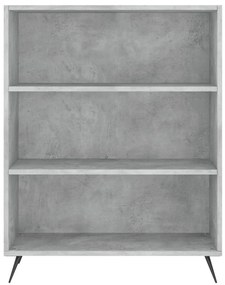 betonszürke szerelt fa könyvespolc 69,5 x 32,5 x 90 cm