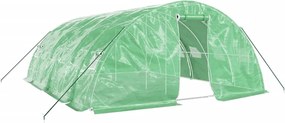 vidaXL zöld acélvázas melegház 30 m² 6 x 5 x 2,3 m