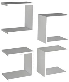 KÉSZLET 4x Fali polc BASE 30x30 cm fehér
