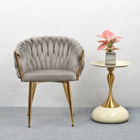 Étkezőszék, szürkésbarna Taupe Velvet szövet/gold króm arany, DEILA