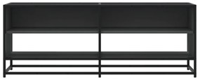 fekete szerelt fa és fém TV-szekrény 120,5x40x46 cm