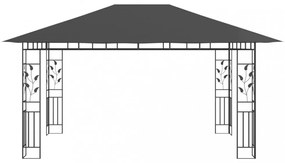 antracit pavilon szúnyoghálóval/LED fényfüzérrel 4 x 3 x 2,73 m