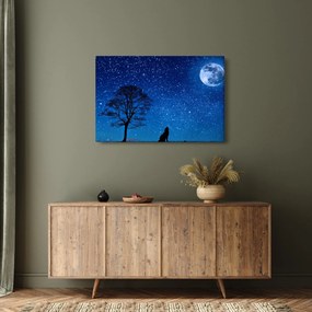 A Holdon üvöltő farkas képe (90x60 cm)