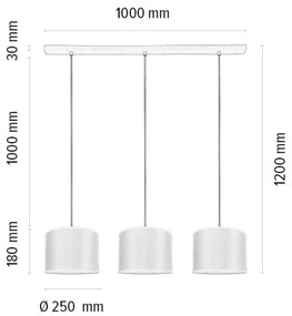 Spot-Light 1037400811551 - Kábeles csillár BENITA 3xE27/40W/230V tölgy