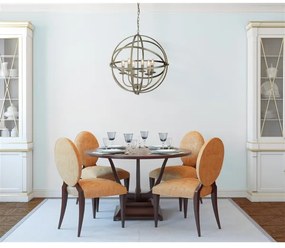 Searchlight 2476-6AB - ORBIT láncos csillár 6xE14/60W/230V sárgaréz