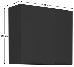 Felső konyhaszekrény Sobera 80 G 72 2F (fekete) . 1096994