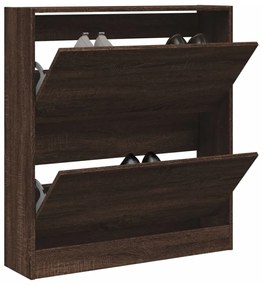 barna tölgyszínű szerelt fa cipőszekrény 80 x 21 x 87,5 cm
