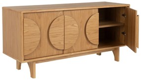 Natúr színű alacsony komód tölgyfa dekorral 120x58 cm Groove – Zuiver