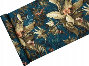 Háttérkép Virágos-növényes motívumok Türkiz retro stílus