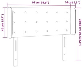 fekete műbőr szárnyas fejtámla 93x16x78/88 cm