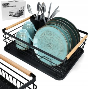 Edényszárító Csepegtető Fekete Egyszintes Xtech