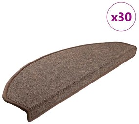 30 db kávébarna lépcsőszőnyeg 65x24x4 cm