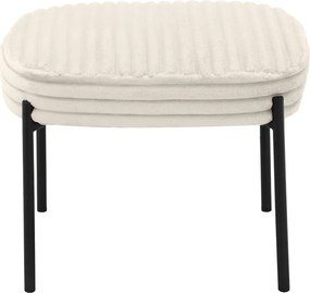 Krémszínű kordbársony fotel lábtartóval Jerry – Støraa