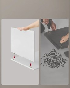 Éjjeli szekrény, fiókos, USB aljzattal, modern, fehér 40x30x50cm