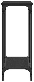 Konzolasztal polcokkal Musta tammi 75 x 30.5 x 75 cm Faanyag