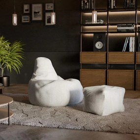 Juskys Chillex babzsákfotel lábtartóval – bézs