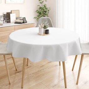 Goldea loneta dekoratív asztalterítő - fehér - kör alakú Ø 140 cm