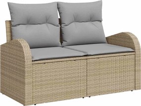 vidaXL Kerti kanapé párnával Bézs 124 x 62 x 69 cm polirattan