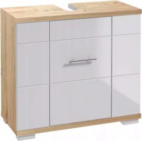 Mosdó alatti szekrény szifon kivágással 70x62,5x31,5cm sonoma tölgy fehér