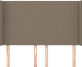 tópszínű szövet fejtámla szárnyakkal 147x16x118/128 cm