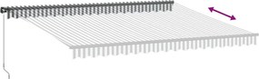 Antracitszürke és fehér kézzel kihúzható napellenző 450x350 cm