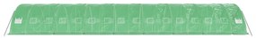 zöld acélvázas melegház 80 m² 16 x 5 x 2,3 m