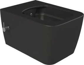 CeraStyle HERA fali WC - MATT FEKETE - BEÉPÍTETT bidé funkcióval - perem nélküli - 52 cm