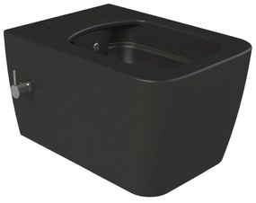 CeraStyle HERA fali WC - MATT FEKETE - BEĂPĂTETT bidĂ© funkciĂłval - perem nĂ©lkĂŒli