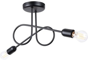 Sollux SL.1472 - Felületre szerelhető csillár LOOP 2xE27/15W/230V fekete