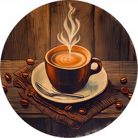 Kerámia poháralátétek x4 Kávés bögre barna deszkán