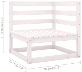 7 részes fehér tömör fenyőfa kerti ülőgarnitúra