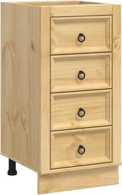 vidaXL Cabinet fiókkal SKI Mézes Barna 40 x 46 x 81 cm Tömör fenyőfa