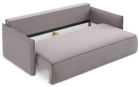 Levendula színű bársony kinyitható-tárolóhelyes kanapé 225 cm Hula – Makamii