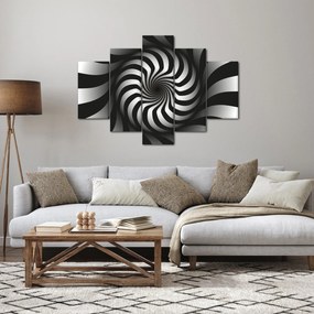 Absztrakt kép egy fekete-fehér spirál (150x105 cm)