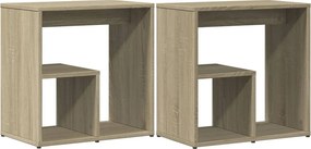 vidaXL 2 db sonoma tölgy színű szerelt fa kisasztal 50 x 30 x 50 cm
