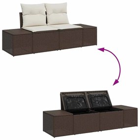 Kerti Kanapé Szett 8 pcs Barna és krémszínű 319 x 209 x 85 cm